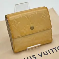 ルイヴィトン モノグラム 二つ折り財布 ヴェルニ Wホック ベージュ