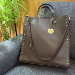 美品✨べヴィニ　BEVINI スタッズ　トートバッグ　ブラウン　BABYLONE