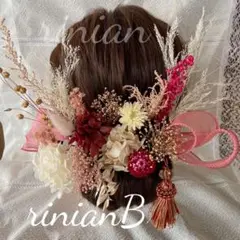 ★SALE★ドライフラワー 髪飾り ヘッドドレス 成人式 結婚式 ヘッドパーツ