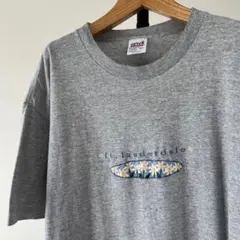 90s US製　anvil　ビンテージTシャツ　刺繍　フラワー　シングルステッチ