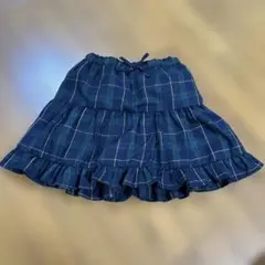 LOVE RABBY ネイビー系チェック フリルスカート 100cm~
