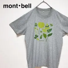 mont-bell モンベル 植物モチーフ Tシャツ グレー 葉っぱ Mサイズ