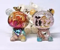 オルゴナイトクマ型オブジェ 2体セット訳あり
