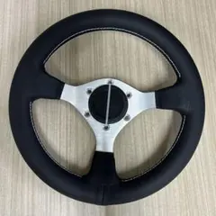 当時物 中古 28パイ レザー ステアリング ハンドル 28cm 旧車
