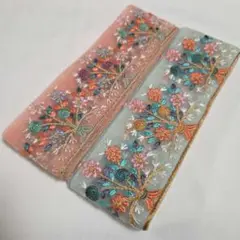 インド刺繍リボン 各約1m 2本セット