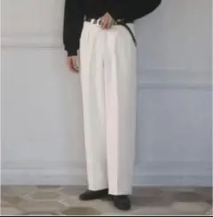 precme wide straight slacks(off white)