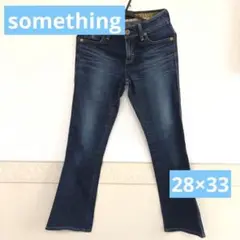サムシング　レディース　ジーンズ　ダークブルー　デニムパンツ　28×33