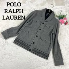 美品✨️ポロラルフローレン ジャケット バックロゴ ロゴボタン グレー L