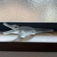 ヴィンテージ　ガラス　置物　鰐　ワニ