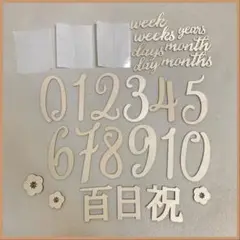 子ども 記念写真用 木製 月齢フォト飾り 祝百日 レターバナー マンスリーカード