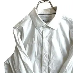 無地　OLD NAVY 長袖シャツ　ホワイト　白　L