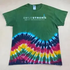 GILDAN Tシャツ タイダイ SMILESTORONG 英字ロゴ グリーン