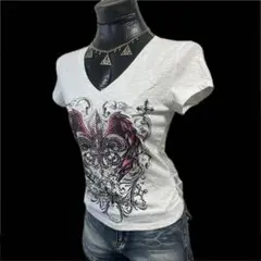 Ed Hardy系Vネック Tシャツ レースバック
