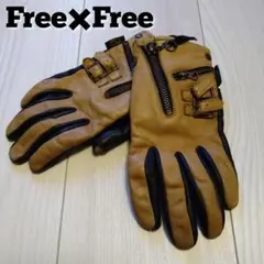【美品】レザー バイクグローブ キャメル＆ブラック レディース М