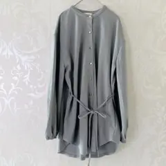 ♡しまむら♡ LUNACION ルナシオンくすみグリーン　ロングシャツ L