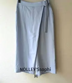NOLLEY'Ssophi ラップスタイル ガウチョパンツ Mライトブルー
