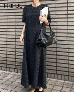 【新品未使用タグ付き】バックオープンロングワンピース　Black