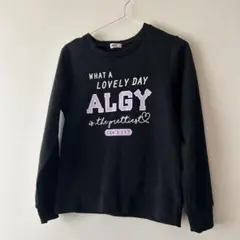 ALGY 黒 トレーナー プリント入り