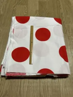 106 昭和レトロ　赤い水玉模様の布地　 約107×230㌢　未使用品