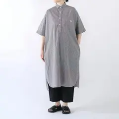 DANTON コットン 半袖シャツワンピース JD-3655 CPP 日本製