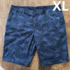 ユニクロ ハーフパンツ XL ネイビー 迷彩柄 カモ ショートパンツ メンズ