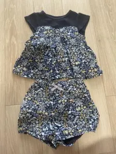 プティマイン 小花柄 セットアップ 90