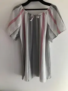 オフショルダー ストライプ トップス Lサイズ
