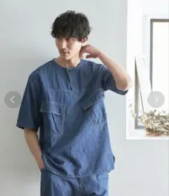 【美品】GLOBAL WORK KATOデザインプルオーバーシャツ