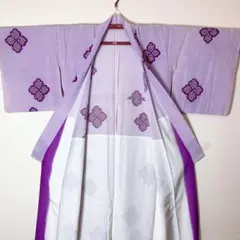 着物 花柄 紫 アンティーク