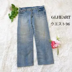 ジーエルハート ストレートデニムパンツ メンズ【96】Gパン 青 大きいサイズ