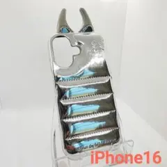 【残り1点】iPhoneケース16 ダウンジャケット シルバー デビルケース