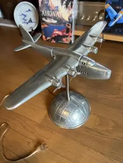 超レア★古い航空機／旅客機型のランプ★卓上ランプ★金属製★ビンテージ★used