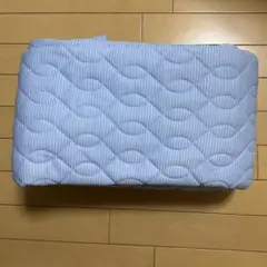 接触冷感　水色 波形キルティング 敷きパッド ダブルサイズ