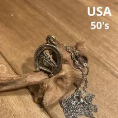 USAヴィンテージ 50's チャームネックレス　グッドラック　ホースシュー
