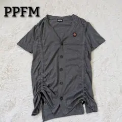 PPFM 半袖 カーディガン y2k ギミック 平成 ピンバッジ付き
