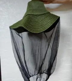 虫よけハット オリーブグリーン 頭囲55〜58cm 農作業用 帽子