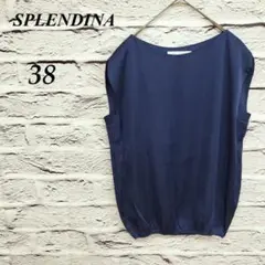 R3509/SPLENDINA【38】フレンチスリーブブラウス 日本製 ネイビー