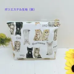 ファスナーポーチ（リアルな猫ちゃん達）②、化粧ポーチ、小物入れ、ハンドメイド