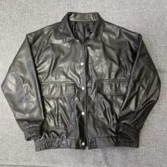LULU & ARNIE メンズレディース フェイクレザー ジャケット ブルゾン