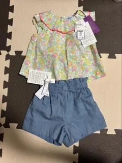 jacadi 花柄トップスとショートパンツセット 12M