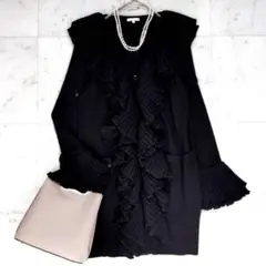 美品 トゥービーシック TO BE CHIC モヘヤニットアウター ブラック