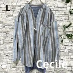 【Cecile】ほぼ新品 前ボタンブラウスシャツ Lサイズ セール割