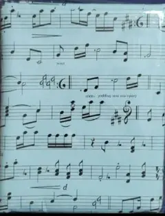 音符柄　オックス　生地　2m