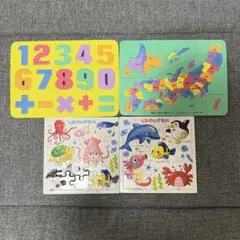 こども キッズ おもちゃ パズルゲーム 数字 都道府県 日本 さかな 4点セット