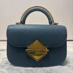 CHARLES & KEITH ダークブルー ミニハンドバッグ