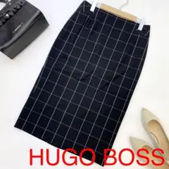 美品 HUGO BOSS ヒューゴボス チェック柄ペンシルスカート パ3359