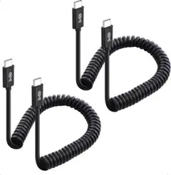 ✨新品未使用✨2本セット コイル型 USB-C USB-C ケーブル　60w