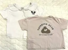 フタフタミッキーTシャツ、maninaくまさんTシャツ2枚セット