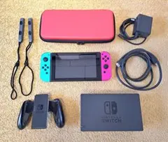 Nintendo Switch 本体+付属品（すべて完備）＆SDカード＆ケース