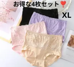 大きいサイズ　 レースショーツ　4枚セット　2L　XL　LL　ハイウエスト